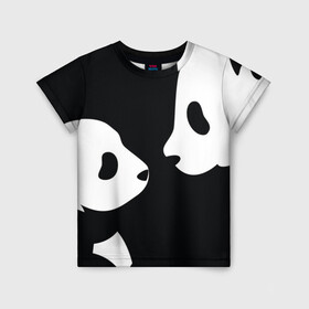 Детская футболка 3D с принтом Panda в Белгороде, 100% гипоаллергенный полиэфир | прямой крой, круглый вырез горловины, длина до линии бедер, чуть спущенное плечо, ткань немного тянется | bearcat | coon bear | panda | бамбуковый медвед | большая панда | гигантская панда