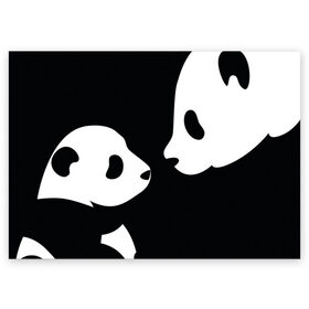 Поздравительная открытка с принтом Panda в Белгороде, 100% бумага | плотность бумаги 280 г/м2, матовая, на обратной стороне линовка и место для марки
 | Тематика изображения на принте: bearcat | coon bear | panda | бамбуковый медвед | большая панда | гигантская панда