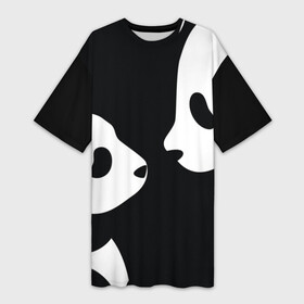 Платье-футболка 3D с принтом Panda в Белгороде,  |  | bearcat | coon bear | panda | бамбуковый медвед | большая панда | гигантская панда