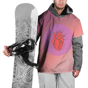 Накидка на куртку 3D с принтом Сердечко на розовом фоне в Белгороде, 100% полиэстер |  | Тематика изображения на принте: круг | любовь | неон | полосатый | розовый | сердце | сияние | фиолетовый