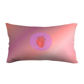 Подушка 3D антистресс с принтом Сердечко на розовом фоне в Белгороде, наволочка — 100% полиэстер, наполнитель — вспененный полистирол | состоит из подушки и наволочки на молнии | Тематика изображения на принте: круг | любовь | неон | полосатый | розовый | сердце | сияние | фиолетовый