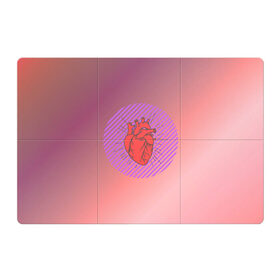 Магнитный плакат 3Х2 с принтом Сердечко на розовом фоне в Белгороде, Полимерный материал с магнитным слоем | 6 деталей размером 9*9 см | Тематика изображения на принте: круг | любовь | неон | полосатый | розовый | сердце | сияние | фиолетовый
