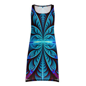 Платье-майка 3D с принтом Morfius в Белгороде, 100% полиэстер | полуприлегающий силуэт, широкие бретели, круглый вырез горловины, удлиненный подол сзади. | abstraction | fractal | glow | pattern | symmetry | абстракция | свечение | симметрия | узор | фрактал