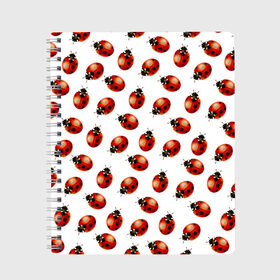 Тетрадь с принтом Нашествие божьих коровок в Белгороде, 100% бумага | 48 листов, плотность листов — 60 г/м2, плотность картонной обложки — 250 г/м2. Листы скреплены сбоку удобной пружинной спиралью. Уголки страниц и обложки скругленные. Цвет линий — светло-серый
 | Тематика изображения на принте: animals | cute | girl | ladybug | nature | pattern | red | summer | бабочки | божьи коровки | божья коровка | горошек | девушкам | животные | жук | жуки | кружочки | крылья | лето | милые | насекомые | паттерн | пауки | подарок