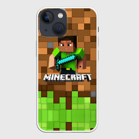 Чехол для iPhone 13 mini с принтом Minecraft logo heroes в Белгороде,  |  | blox | creeper | dungeons | game | geometry | pixel | steve | алекс | герои | детям | зелень | игра | квадраты | крипер | куб | логотипы игр | майнкрафт | мальчикам | меч | мобы | персонажи | пиксель | пиксельный | подземелья