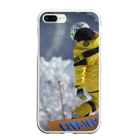 Чехол для iPhone 7Plus/8 Plus матовый с принтом сноубордист в Белгороде, Силикон | Область печати: задняя сторона чехла, без боковых панелей | snowboard | прыжок | сноуборд | сноубординг | сноубордист | экстрим