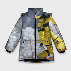 Зимняя куртка для девочек 3D с принтом сноубордист в Белгороде, ткань верха — 100% полиэстер; подклад — 100% полиэстер, утеплитель — 100% полиэстер. | длина ниже бедра, удлиненная спинка, воротник стойка и отстегивающийся капюшон. Есть боковые карманы с листочкой на кнопках, утяжки по низу изделия и внутренний карман на молнии. 

Предусмотрены светоотражающий принт на спинке, радужный светоотражающий элемент на пуллере молнии и на резинке для утяжки. | snowboard | прыжок | сноуборд | сноубординг | сноубордист | экстрим