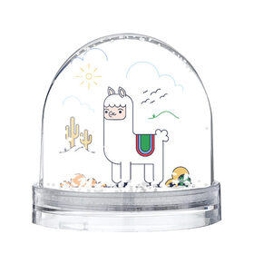 Снежный шар с принтом Альпака в Белгороде, Пластик | Изображение внутри шара печатается на глянцевой фотобумаге с двух сторон | альпака | лама | милая альпака