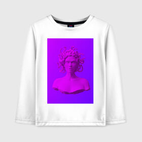 Детский лонгслив хлопок с принтом Vaporwave art 1-1 в Белгороде, 100% хлопок | круглый вырез горловины, полуприлегающий силуэт, длина до линии бедер | aesthetic | electronica | music | киберпанк | лаунж | музыка | поп | скульптура