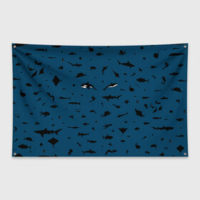 Флаг-баннер с принтом Fish в Белгороде, 100% полиэстер | размер 67 х 109 см, плотность ткани — 95 г/м2; по краям флага есть четыре люверса для крепления | dolphin | fish | killer whale | see life | shark | акула | дельфин | касатка | морские обитатели | рыба