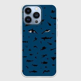 Чехол для iPhone 13 Pro с принтом Fish в Белгороде,  |  | dolphin | fish | killer whale | see life | shark | акула | дельфин | касатка | морские обитатели | рыба