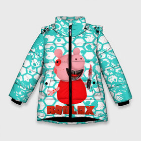 Зимняя куртка для девочек 3D с принтом Roblox piggy Свинка Пигги в Белгороде, ткань верха — 100% полиэстер; подклад — 100% полиэстер, утеплитель — 100% полиэстер. | длина ниже бедра, удлиненная спинка, воротник стойка и отстегивающийся капюшон. Есть боковые карманы с листочкой на кнопках, утяжки по низу изделия и внутренний карман на молнии. 

Предусмотрены светоотражающий принт на спинке, радужный светоотражающий элемент на пуллере молнии и на резинке для утяжки. | Тематика изображения на принте: game | piggy | roblox | блок | игра | игрушка | лего | майнкрафт | персонажи | персонажи из кубиков | пигги | роблокс | робот | свинка