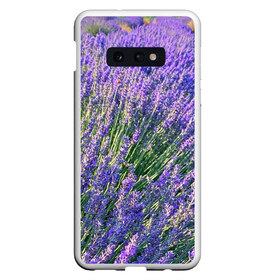 Чехол для Samsung S10E с принтом Lavender field в Белгороде, Силикон | Область печати: задняя сторона чехла, без боковых панелей | field | green | lavender | nature | summer | violet | бутон | клумба. | лаванда | лето | лиловый | поле | сиреневый | фиолетовый | цветение | цветок | цветы