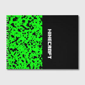 Альбом для рисования с принтом MINECRAFT LOGO в Белгороде, 100% бумага
 | матовая бумага, плотность 200 мг. | Тематика изображения на принте: blox | creeper | dungeons | game | green | minecraft | neon | pixel | steve | алекс | детям | зелень | игра | кислотный | крипер | куб | логотипы игр | майнкрафт | мальчикам | мобы | пиксель | пиксельный | подземелья | приключения