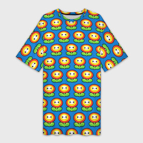 Платье-футболка 3D с принтом Super Mario в Белгороде,  |  | bros | brothers | game | logo | odyssey | pattern | аркады | видеоигры | детям | легендарная | листья | логотипы игр | мальчикам | мультяшный | паттерн | платформер | подростковые | популярные | солнце | супер марио