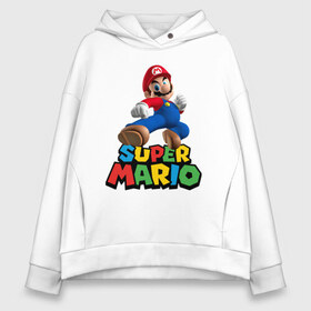 Женское худи Oversize хлопок с принтом Super Mario в Белгороде, френч-терри — 70% хлопок, 30% полиэстер. Мягкий теплый начес внутри —100% хлопок | боковые карманы, эластичные манжеты и нижняя кромка, капюшон на магнитной кнопке | Тематика изображения на принте: game | mario kart live home circuit | super mario | super mario 3d world | super mario 64 | super mario galaxy | super mario sunshine | гумба | игра super mario | игра марио | йоши | купалинги | лакиту | луиджи | марио | надпись | нинтендо | 