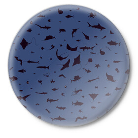 Значок с принтом Manta в Белгороде,  металл | круглая форма, металлическая застежка в виде булавки | dolphin | fish | killer whale | manta | see life | shark | акула | дельфин | касатка | морские обитатели | рыба
