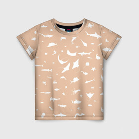 Детская футболка 3D с принтом Manta 2 в Белгороде, 100% гипоаллергенный полиэфир | прямой крой, круглый вырез горловины, длина до линии бедер, чуть спущенное плечо, ткань немного тянется | Тематика изображения на принте: dolphin | fish | killer whale | manta | see life | shark | акула | дельфин | касатка | морские жители | рыба