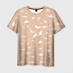 Мужская футболка 3D с принтом Manta 2 в Белгороде, 100% полиэфир | прямой крой, круглый вырез горловины, длина до линии бедер | dolphin | fish | killer whale | manta | see life | shark | акула | дельфин | касатка | морские жители | рыба