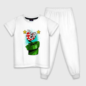 Детская пижама хлопок с принтом MARIO в Белгороде, 100% хлопок |  брюки и футболка прямого кроя, без карманов, на брюках мягкая резинка на поясе и по низу штанин
 | Тематика изображения на принте: luigi | mario | super | super mario | братья марио | денди | луиджи | марио | марио денди | супер марио