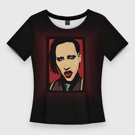 Женская футболка 3D Slim с принтом Marilyn Manson в Белгороде,  |  | manson | marilyn | marilyn manson | мэнсон | мэрилин | мэрилин мэнсон