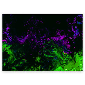 Поздравительная открытка с принтом Acid в Белгороде, 100% бумага | плотность бумаги 280 г/м2, матовая, на обратной стороне линовка и место для марки
 | abstraction | circles | paint | stains | violet | watercolor | абстракция | акварель | кислотный | краски | круги | разводы | салатовый | фиолетовый