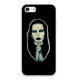 Чехол для iPhone 5/5S матовый с принтом Marilyn Manson в Белгороде, Силикон | Область печати: задняя сторона чехла, без боковых панелей | 