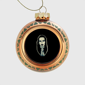 Стеклянный ёлочный шар с принтом Marilyn Manson в Белгороде, Стекло | Диаметр: 80 мм | manson | marilyn | marilyn manson | мэнсон | мэрилин | мэрилин мэнсон