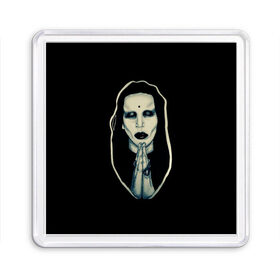 Магнит 55*55 с принтом Marilyn Manson в Белгороде, Пластик | Размер: 65*65 мм; Размер печати: 55*55 мм | 