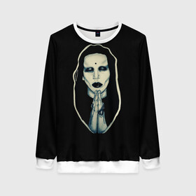 Женский свитшот 3D с принтом Marilyn Manson в Белгороде, 100% полиэстер с мягким внутренним слоем | круглый вырез горловины, мягкая резинка на манжетах и поясе, свободная посадка по фигуре | manson | marilyn | marilyn manson | мэнсон | мэрилин | мэрилин мэнсон