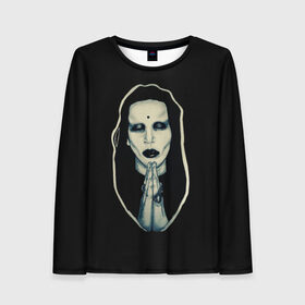 Женский лонгслив 3D с принтом Marilyn Manson в Белгороде, 100% полиэстер | длинные рукава, круглый вырез горловины, полуприлегающий силуэт | manson | marilyn | marilyn manson | мэнсон | мэрилин | мэрилин мэнсон