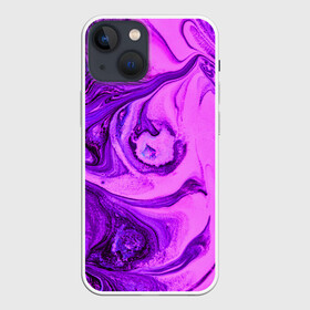 Чехол для iPhone 13 mini с принтом PurpleDEL в Белгороде,  |  | abstraction | liquid | purple | stains | watercolor | абстракция | акварель | жидкий | разводы | фиолетовый
