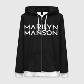 Женская толстовка 3D на молнии с принтом Marilyn Manson в Белгороде, 100% полиэстер | длина до линии бедра, манжеты и пояс оформлены мягкой тканевой резинкой, двухслойный капюшон со шнурком для регулировки, спереди молния, по бокам два кармана | goth | gothic | manson | marilyn | metal | mm | music | rock | гот | готы | метал | мэнсон | мэрилин | рок