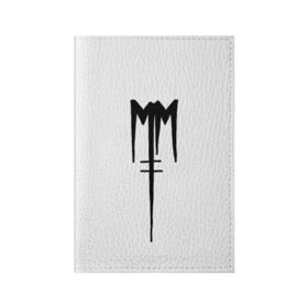Обложка для паспорта матовая кожа с принтом Marilyn Manson в Белгороде, натуральная матовая кожа | размер 19,3 х 13,7 см; прозрачные пластиковые крепления | Тематика изображения на принте: goth | gothic | manson | marilyn | metal | mm | music | rock | гот | готы | метал | мэнсон | мэрилин | рок