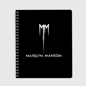 Тетрадь с принтом Marilyn Manson в Белгороде, 100% бумага | 48 листов, плотность листов — 60 г/м2, плотность картонной обложки — 250 г/м2. Листы скреплены сбоку удобной пружинной спиралью. Уголки страниц и обложки скругленные. Цвет линий — светло-серый
 | manson | marilyn | marilyn manson | мэнсон | мэрилин | мэрилин мэнсон