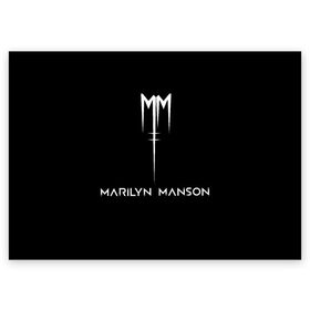 Поздравительная открытка с принтом Marilyn Manson в Белгороде, 100% бумага | плотность бумаги 280 г/м2, матовая, на обратной стороне линовка и место для марки
 | manson | marilyn | marilyn manson | мэнсон | мэрилин | мэрилин мэнсон