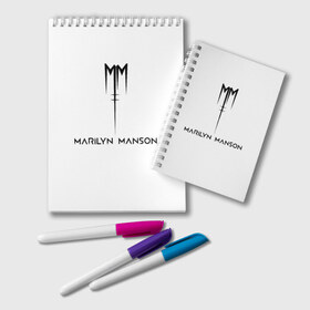 Блокнот с принтом Marilyn Manson в Белгороде, 100% бумага | 48 листов, плотность листов — 60 г/м2, плотность картонной обложки — 250 г/м2. Листы скреплены удобной пружинной спиралью. Цвет линий — светло-серый
 | Тематика изображения на принте: manson | marilyn | marilyn manson | мэнсон | мэрилин | мэрилин мэнсон