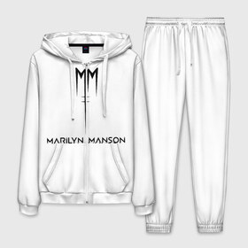 Мужской костюм 3D с принтом Marilyn Manson в Белгороде, 100% полиэстер | Манжеты и пояс оформлены тканевой резинкой, двухслойный капюшон со шнурком для регулировки, карманы спереди | Тематика изображения на принте: manson | marilyn | marilyn manson | мэнсон | мэрилин | мэрилин мэнсон