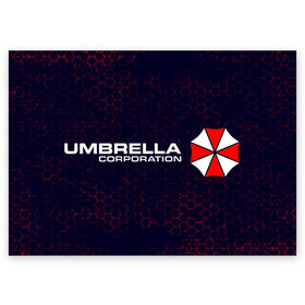 Поздравительная открытка с принтом UMBRELLA CORP / АМБРЕЛЛА в Белгороде, 100% бумага | плотность бумаги 280 г/м2, матовая, на обратной стороне линовка и место для марки
 | Тематика изображения на принте: corp | corporation | evil | game | games | logo | resident | umbrella | амбрелла | зла | зонт | зонтик | игра | игры | корп | корпорация | лого | логотип | обитель | резидент | символ | эвил