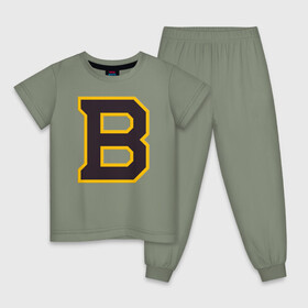 Детская пижама хлопок с принтом Boston Bruins в Белгороде, 100% хлопок |  брюки и футболка прямого кроя, без карманов, на брюках мягкая резинка на поясе и по низу штанин
 | boston | boston bruins | boston nhl | boston strong | nhl