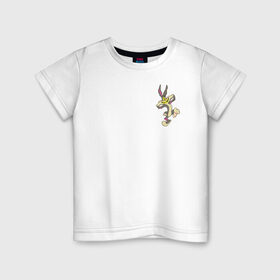 Детская футболка хлопок с принтом Багз Банни в Белгороде, 100% хлопок | круглый вырез горловины, полуприлегающий силуэт, длина до линии бедер | bugs bunny | looney tunes | vdzabma | багз банни | луни тюнз