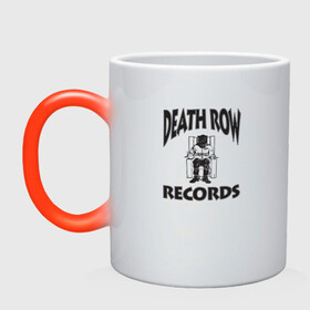 Кружка хамелеон с принтом Death Row Records в Белгороде, керамика | меняет цвет при нагревании, емкость 330 мл | Тематика изображения на принте: death row | dr dre | hip hop | rap | snoop dogg