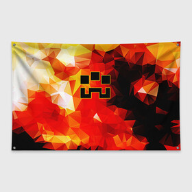 Флаг-баннер с принтом Minecraft Dungeons в Белгороде, 100% полиэстер | размер 67 х 109 см, плотность ткани — 95 г/м2; по краям флага есть четыре люверса для крепления | Тематика изображения на принте: blox | creeper | dungeons | geometry | logo games | orange | pixel | red | steve | алекс | геометрия | детям | крипер | куб | логотипы игр | майнкрафт | мальчикам | мобы | огненный | огонь | пигги | пиксель | пиксельный | подземелья