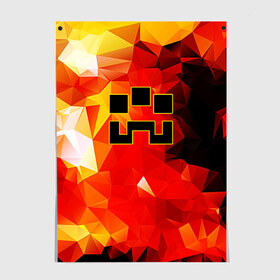 Постер с принтом Minecraft Dungeons в Белгороде, 100% бумага
 | бумага, плотность 150 мг. Матовая, но за счет высокого коэффициента гладкости имеет небольшой блеск и дает на свету блики, но в отличии от глянцевой бумаги не покрыта лаком | blox | creeper | dungeons | geometry | logo games | orange | pixel | red | steve | алекс | геометрия | детям | крипер | куб | логотипы игр | майнкрафт | мальчикам | мобы | огненный | огонь | пигги | пиксель | пиксельный | подземелья