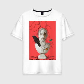 Женская футболка хлопок Oversize с принтом Travis Scott в Белгороде, 100% хлопок | свободный крой, круглый ворот, спущенный рукав, длина до линии бедер
 | astroworld | cactus jack | la flame | rap | travis scott