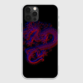 Чехол для iPhone 12 Pro Max с принтом 3д Дракон в Белгороде, Силикон |  | Тематика изображения на принте: 3д эффект | китайский дракон | красный | миф | оптическая иллюзия | синий