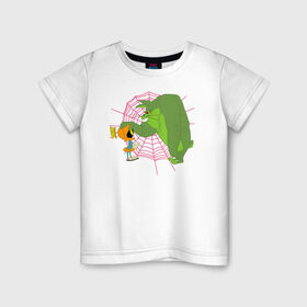 Детская футболка хлопок с принтом Marvin & Hyde Bugs в Белгороде, 100% хлопок | круглый вырез горловины, полуприлегающий силуэт, длина до линии бедер | bugs bunny | looney tunes | marvin the martian | vdzabma | багз банни | луни тюнз | марсианин марвин