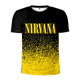 Мужская футболка 3D спортивная с принтом NIRVANA / НИРВАНА в Белгороде, 100% полиэстер с улучшенными характеристиками | приталенный силуэт, круглая горловина, широкие плечи, сужается к линии бедра | band | cobain | face | kurt | logo | music | nirvana | rock | rocknroll | группа | кобейн | курт | лого | логотип | музыка | музыкальная | нирвана | рожица | рок | рокнролл | символ