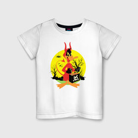 Детская футболка хлопок с принтом Даффи Хэллоуин в Белгороде, 100% хлопок | круглый вырез горловины, полуприлегающий силуэт, длина до линии бедер | daffy duck | looney tunes | vdzabma | даффи дак | луни тюнз