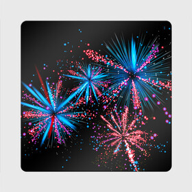 Магнит виниловый Квадрат с принтом Праздничный фейерверк в Белгороде, полимерный материал с магнитным слоем | размер 9*9 см, закругленные углы | Тематика изображения на принте: happy | new year | блестящие | взрыв | день рождения | звезды | искры | лучи | неоновые | новогодние | новый год | ночные | ночь | огни | подарок | праздник | радость | рождество | салют | свадьба | свет